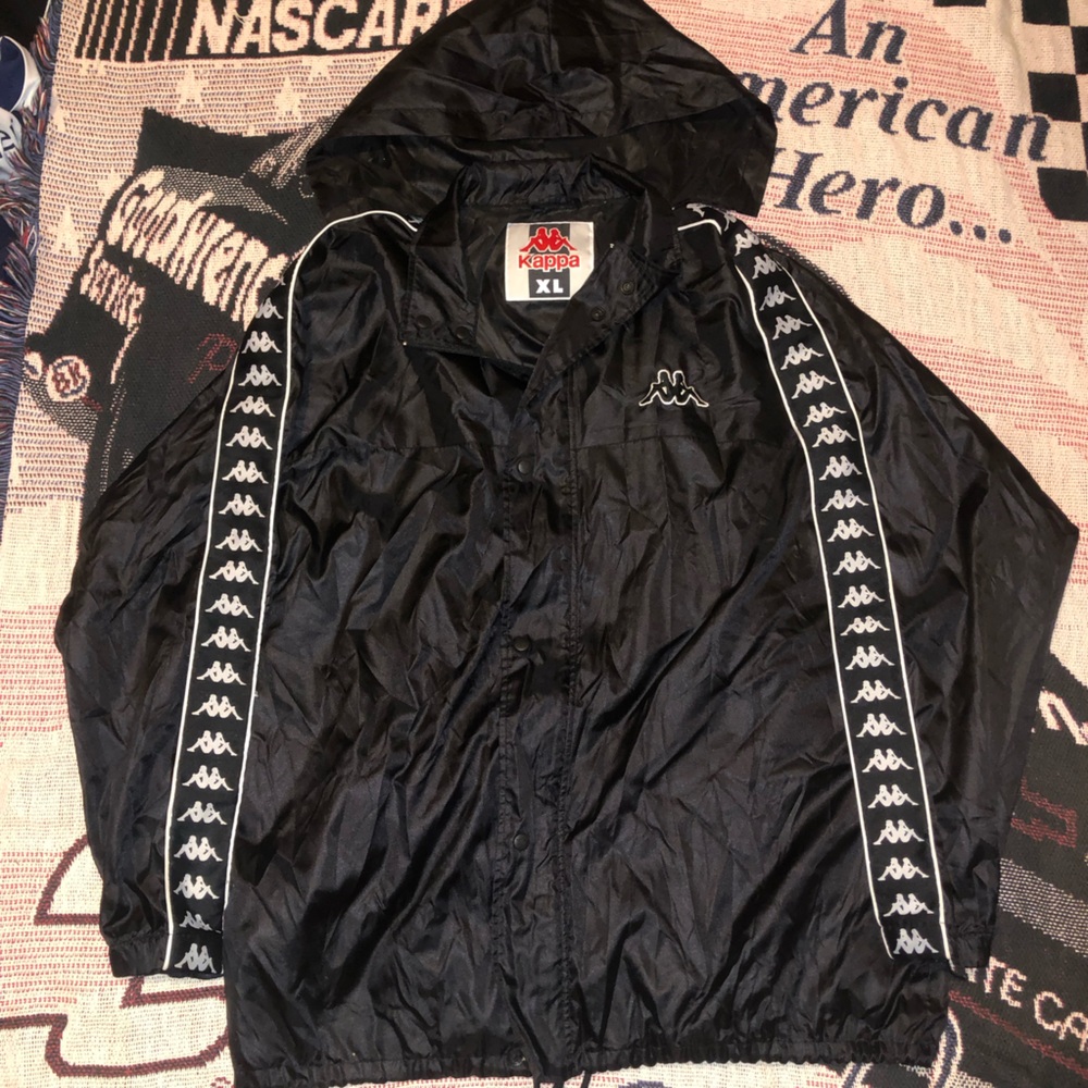 Kappa Black Windbreaker Jacket